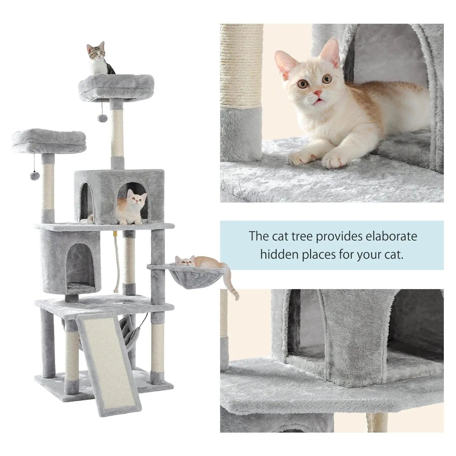 Domestic Delivery Multi-Level Cat Tree Tower Climb Furniture Scratching Post for Indoor House Pet Supplies Kitten Toy Cozy Condo - petguardiansupplies