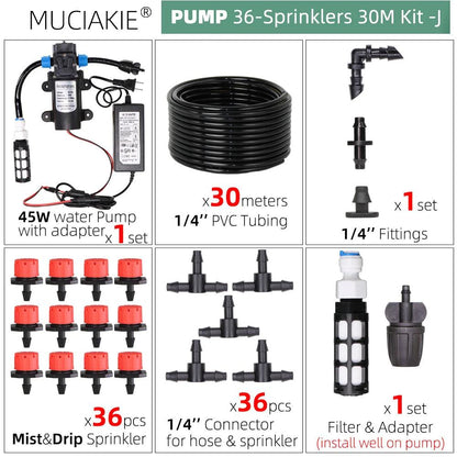 MUCIAKIE 50M-5M DIY Drip Irrigation System Automatic Watering Garden Hose Micro Drip Watering Kits with Adjustable Drippers - petguardiansupplies