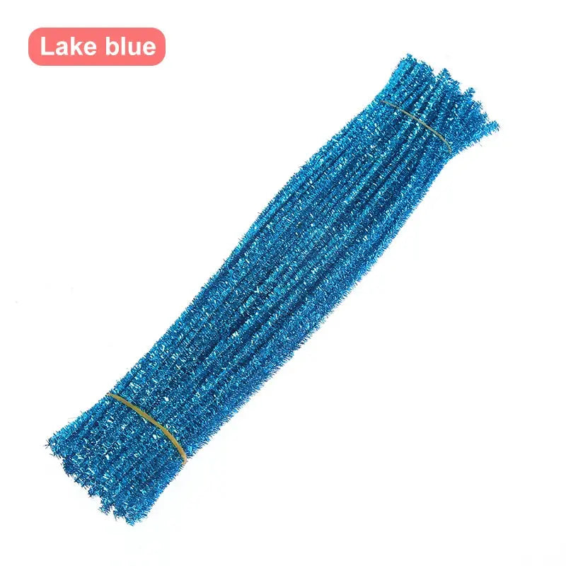 30/50/100pcs Glitter Chenille Stems Pipe Cleaners Plush Tinsel Stems Wired Sticks Kids Educational DIY Craft Supplies Toys Craft - petguardiansupplies