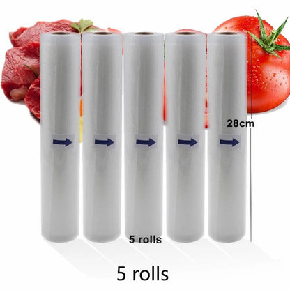 Food Vacuum Sealer Rolls Vacuum Bags packing BPA FREE Household Kitchen Food Vacuum Bags Sealer Storage Bags 5Rolls/Lot - petguardiansupplies