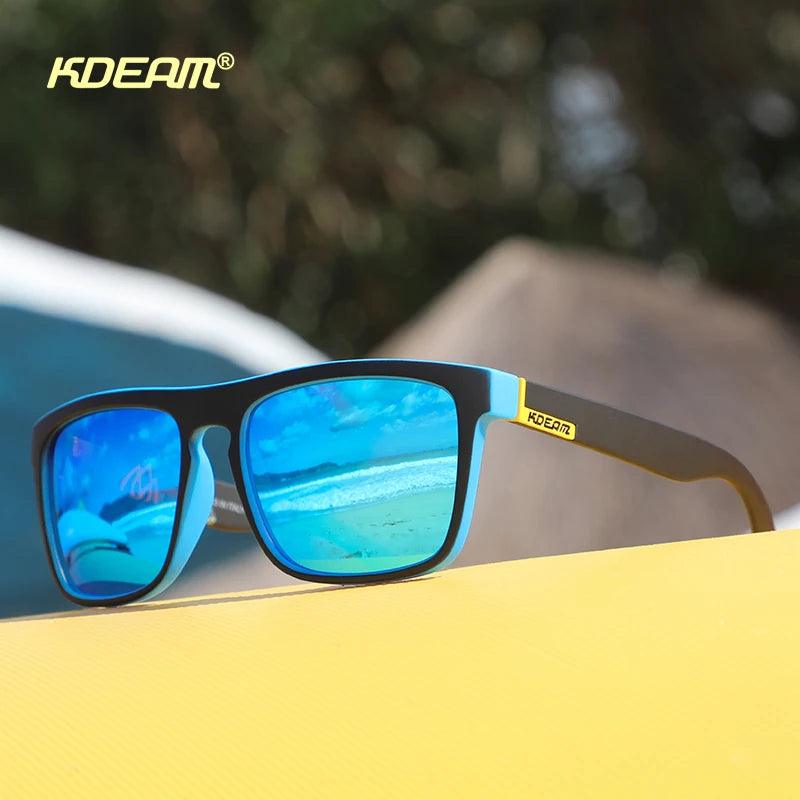 Fashion Guy's Sun Glasses From KDEAM Polarized Sunglasses Men Classic Design All-Fit Mirror Sunglass With Brand Box CE - petguardiansupplies