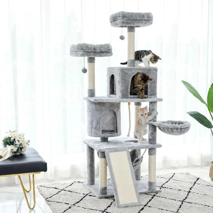 Domestic Delivery Multi-Level Cat Tree Tower Climb Furniture Scratching Post for Indoor House Pet Supplies Kitten Toy Cozy Condo - petguardiansupplies