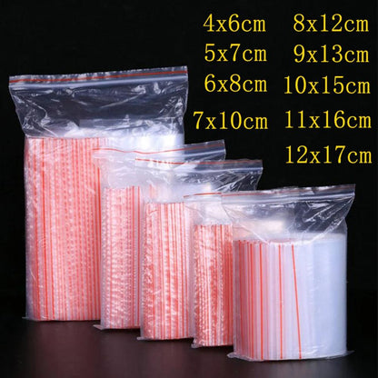 100pcs/pack Small Zip Lock Plastic Bag Reclosable Transparent Bag Shoe Bag Vacuum Bag Poly Clear Bags Thickness 0.05mm - petguardiansupplies