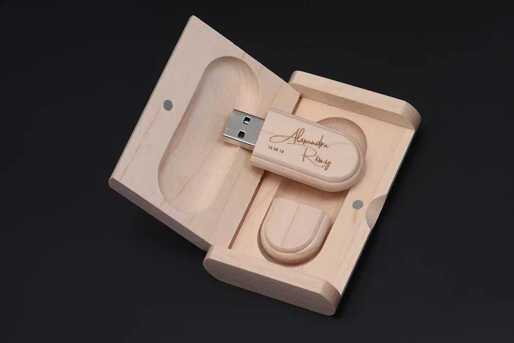 JASTER 1PCS free custom logo laser engraving wooden+Box pendrive 4GB 8GB 16GB 32GB 64GB USB Flash Drive photography gift - petguardiansupplies