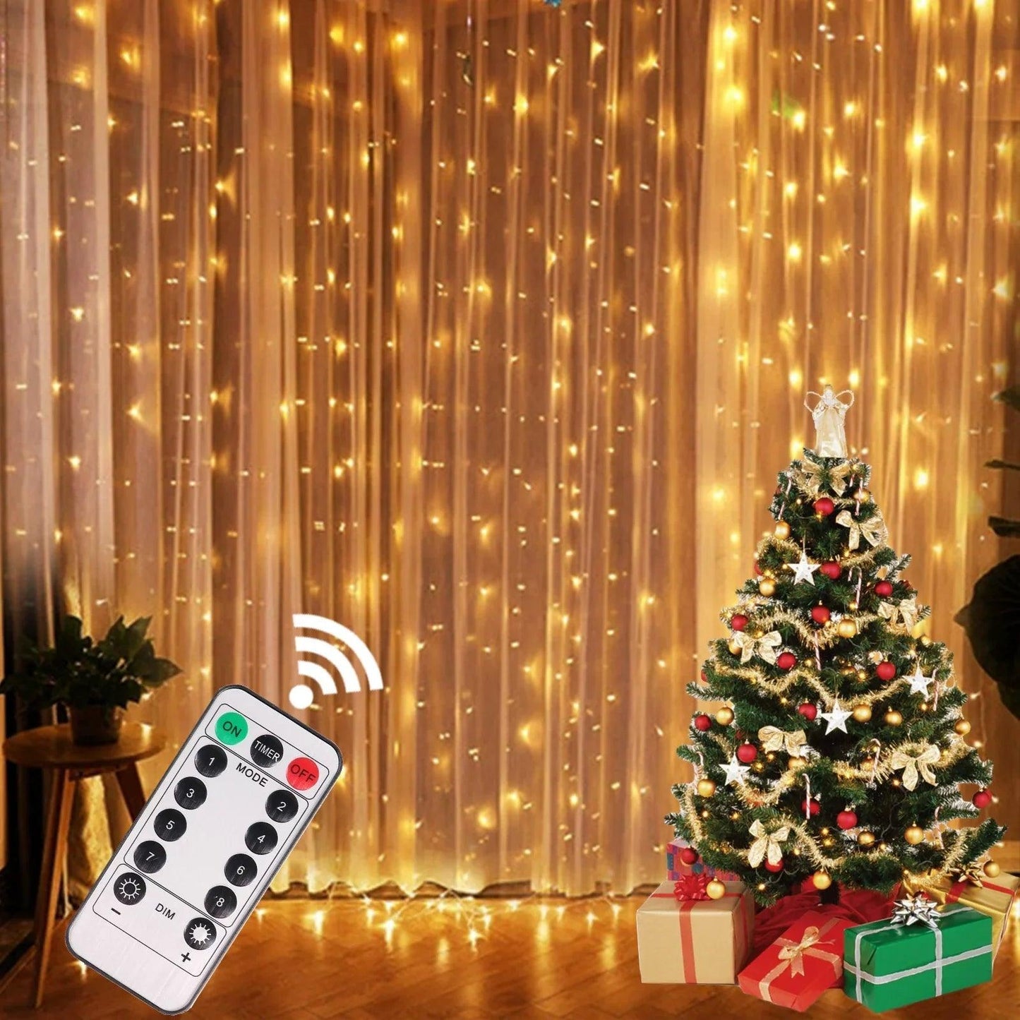 Christmas Lights Curtain Garland Merry Christmas Decorations For Home Christmas Ornaments Xmas Gifts Navidad 2024 New Year Decor - petguardiansupplies