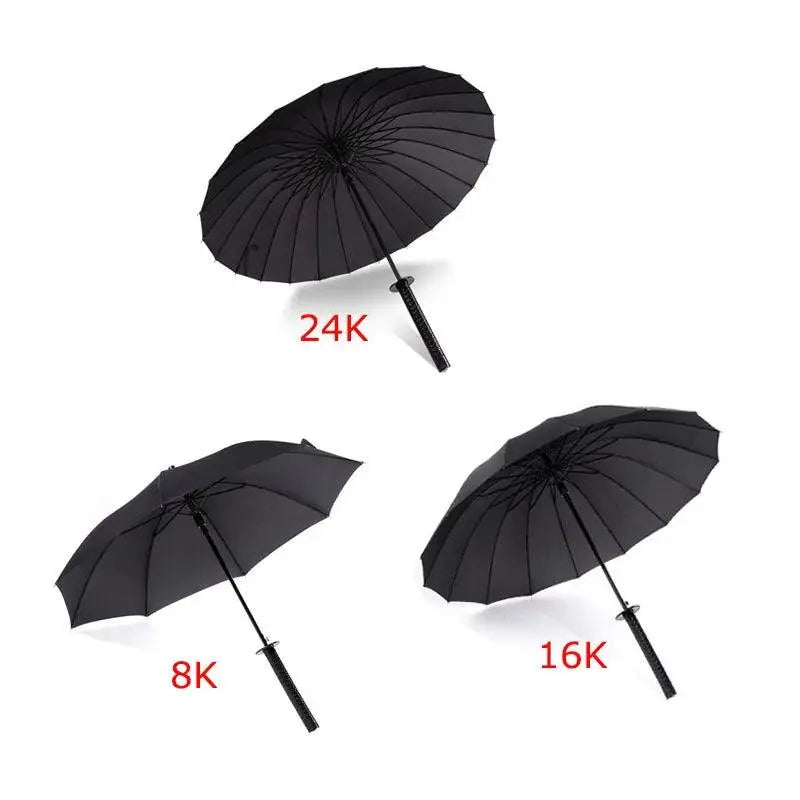 Creative Long Handle Large Windproof Samurai Sword Umbrella Japanese Ninja-like Sun Rain Straight Umbrellas Automatic Open - petguardiansupplies