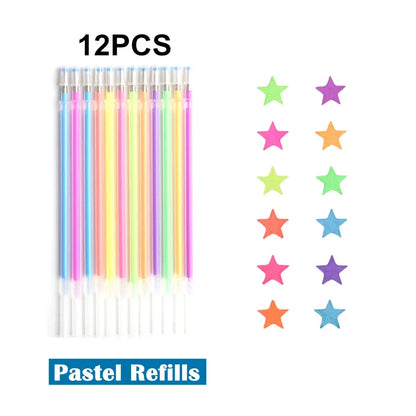 12Pcs/Set Gel Pen Set Glitter Gel Pens For School Office Adult Coloring Book Journals Drawing Doodling Art Markers Promotion Pen - petguardiansupplies