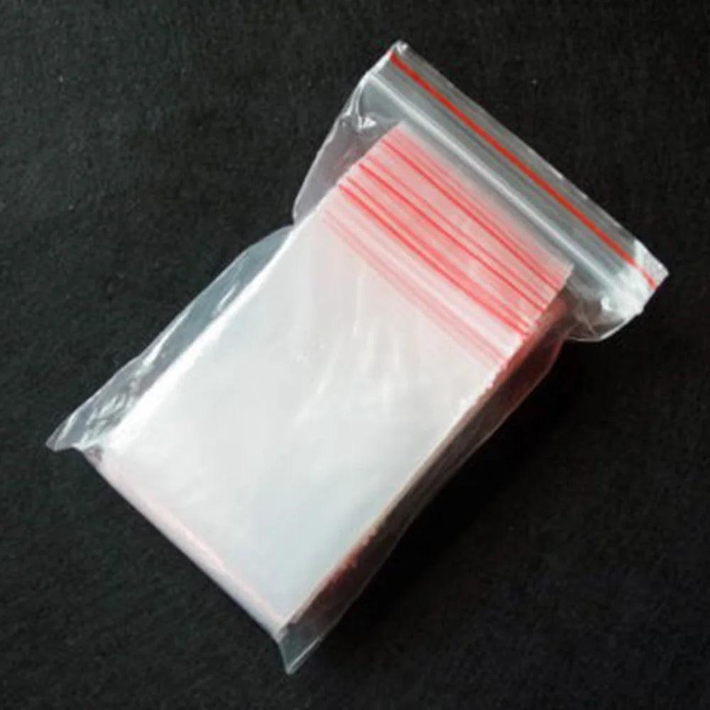 100pcs/pack Small Zip Lock Plastic Bag Reclosable Transparent Bag Shoe Bag Vacuum Bag Poly Clear Bags Thickness 0.05mm - petguardiansupplies