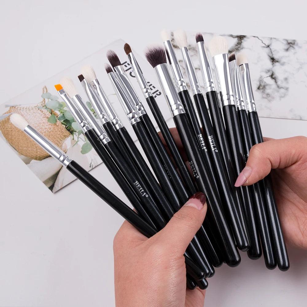 BEILI Black 10-19Pcs Makeup Brushes Natural Synthetic Hair Eyeshadow Blending Eyeliner Makeup Brush Set косметика - petguardiansupplies