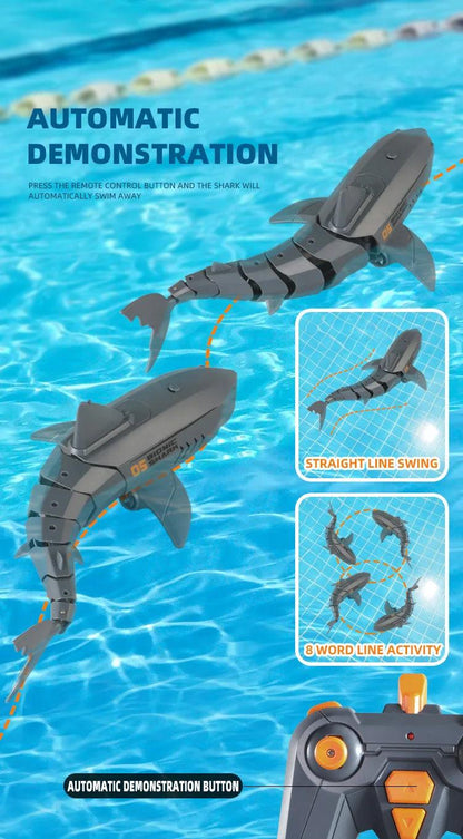 Smart Rc Shark whale Spray Water Toy Remote Controlled Boat ship Submarine Robots Fish Electric Toys for Kids Boys baby Children - petguardiansupplies