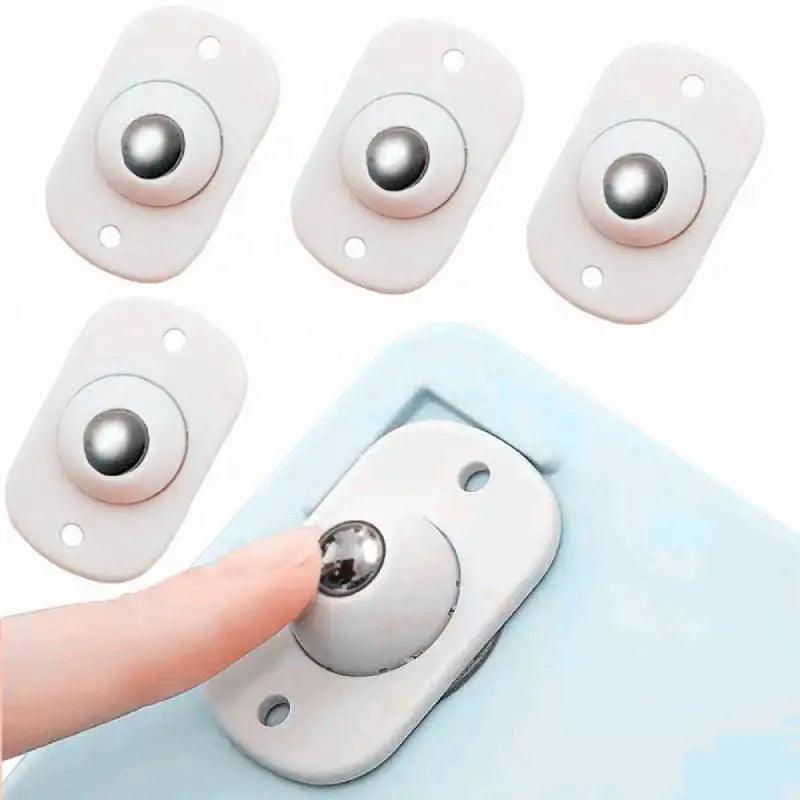 New 4Pcs Self Adhesive Universal Wheels Casters 360 Degree Rotatable Ball Pulley Mini Swivel Casters Wheels For Small Furniture - petguardiansupplies