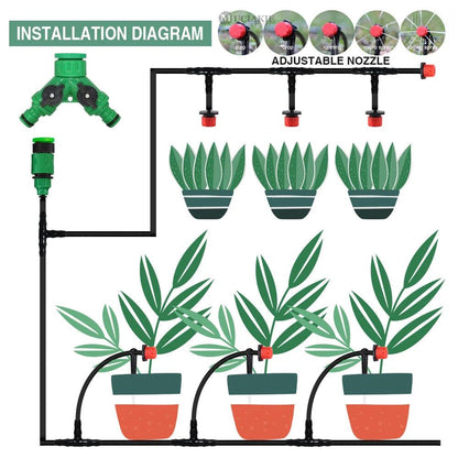 MUCIAKIE 50M-5M DIY Drip Irrigation System Automatic Watering Garden Hose Micro Drip Watering Kits with Adjustable Drippers - petguardiansupplies