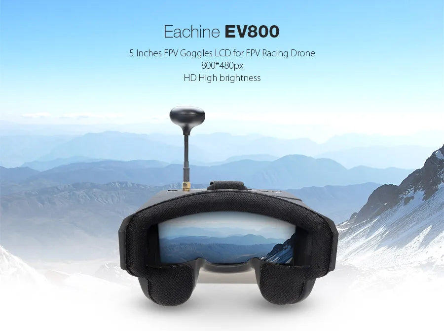 Eachine EV800 5 Inches 800x480 FPV Video Goggles 5.8G 40CH Raceband Auto-Searching Build In Battery - petguardiansupplies