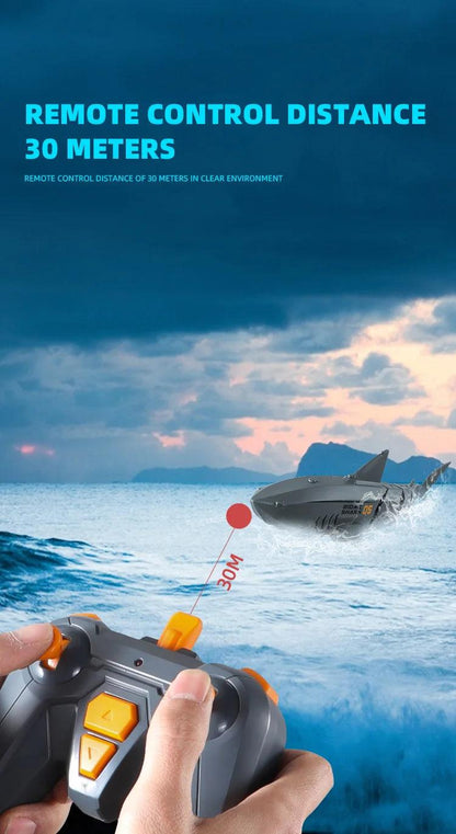 Smart Rc Shark whale Spray Water Toy Remote Controlled Boat ship Submarine Robots Fish Electric Toys for Kids Boys baby Children - petguardiansupplies