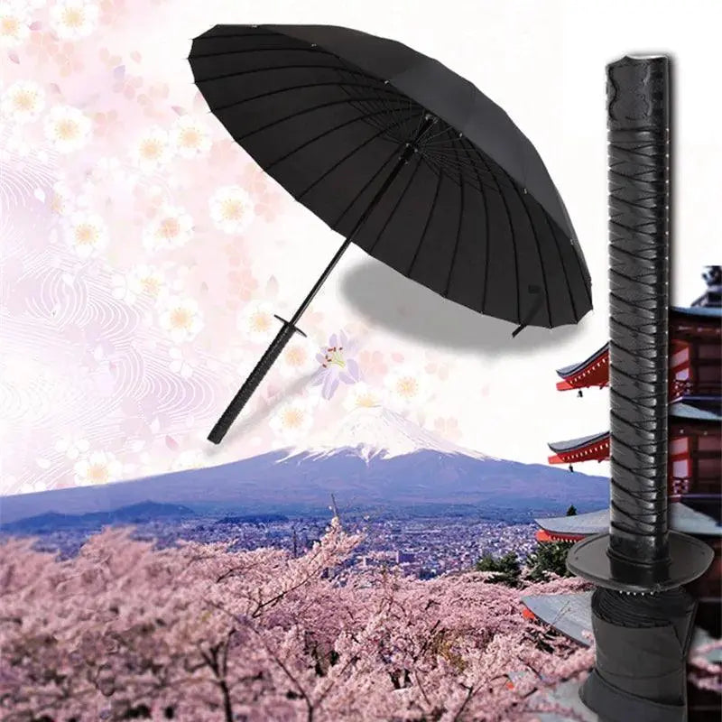 Creative Long Handle Large Windproof Samurai Sword Umbrella Japanese Ninja-like Sun Rain Straight Umbrellas Automatic Open - petguardiansupplies