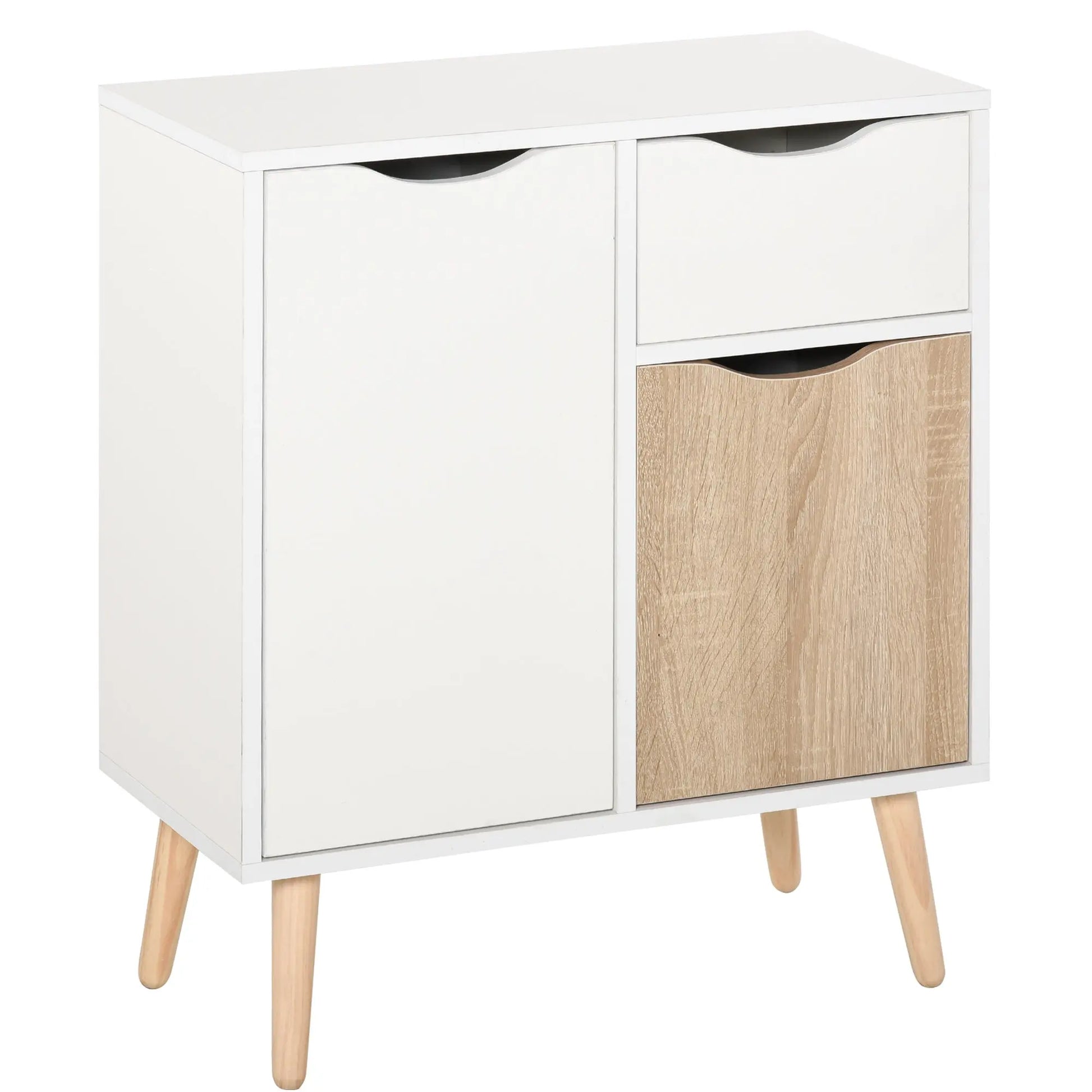 Floor Cabinet Storage Cupboard Sideboard with Drawer for Bedroom, Living Room, Entryway, Natural-0