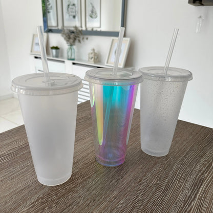 Yellow Floral Line Work Tumbler Venti Cold Cup 24oz - With Straw-2