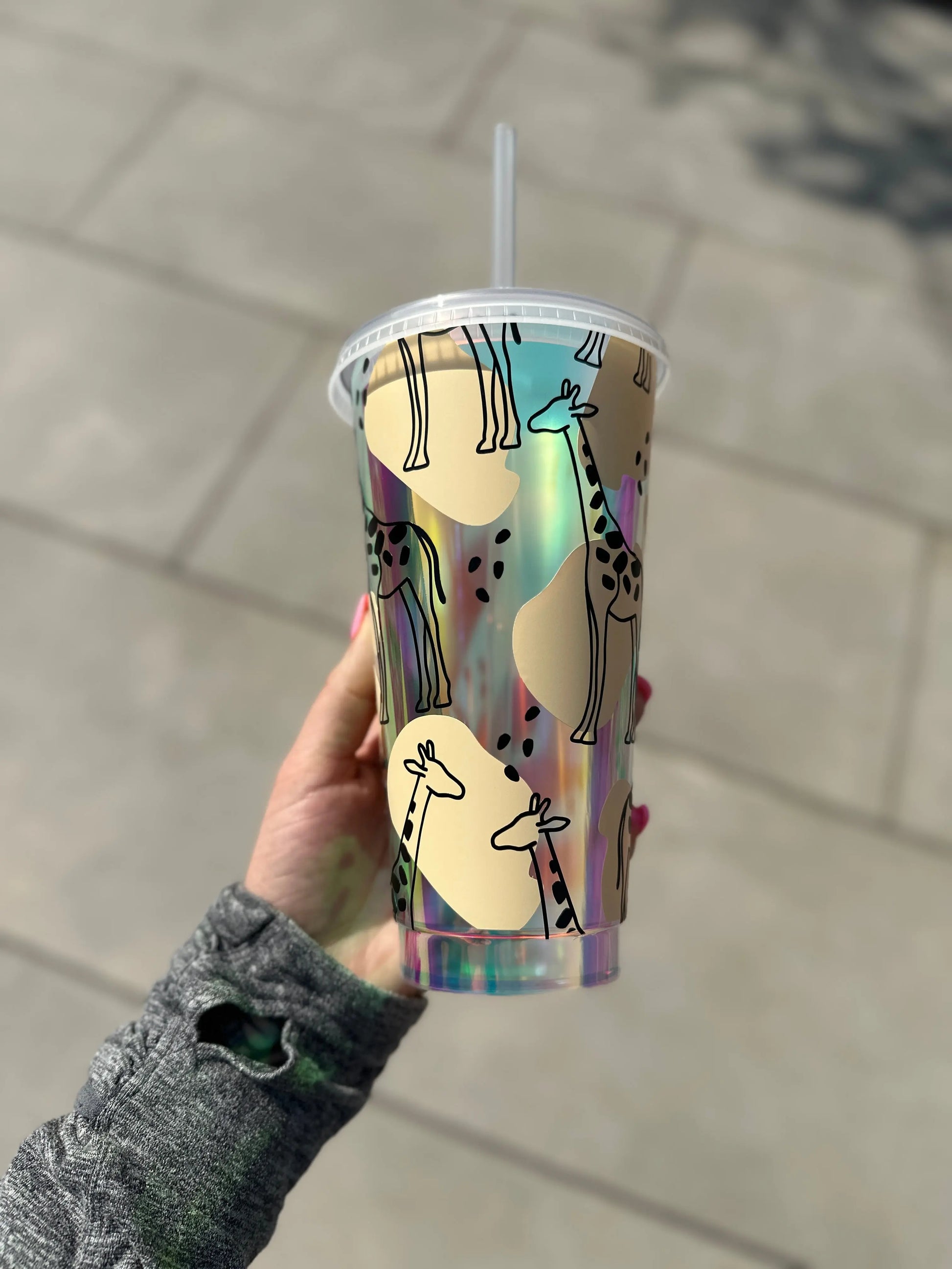 Giraffe Tumbler Venti Cold Cup 24oz - With Straw-3