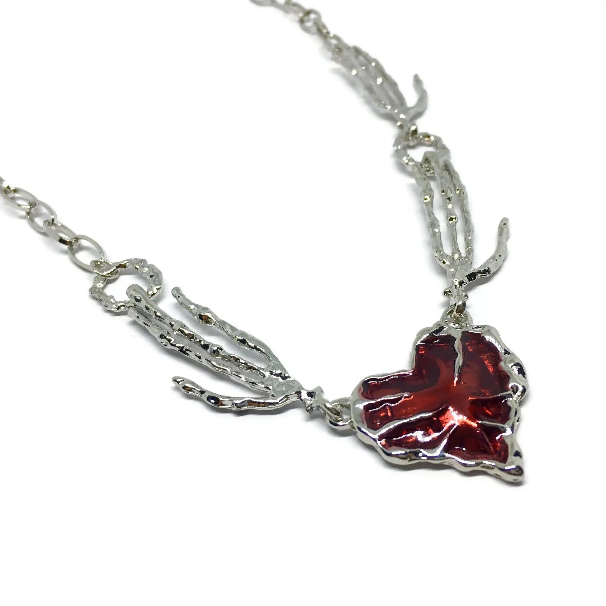 Skeleton Love Heart Necklace-2