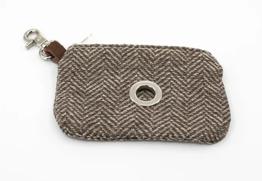 “Herringbone” Dog Poo Bag Holder (Brown) – by Ralph & Co-0