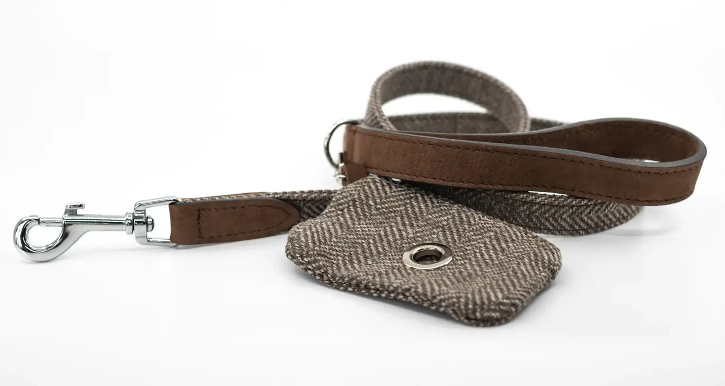 “Herringbone” Dog Poo Bag Holder (Brown) – by Ralph & Co-3