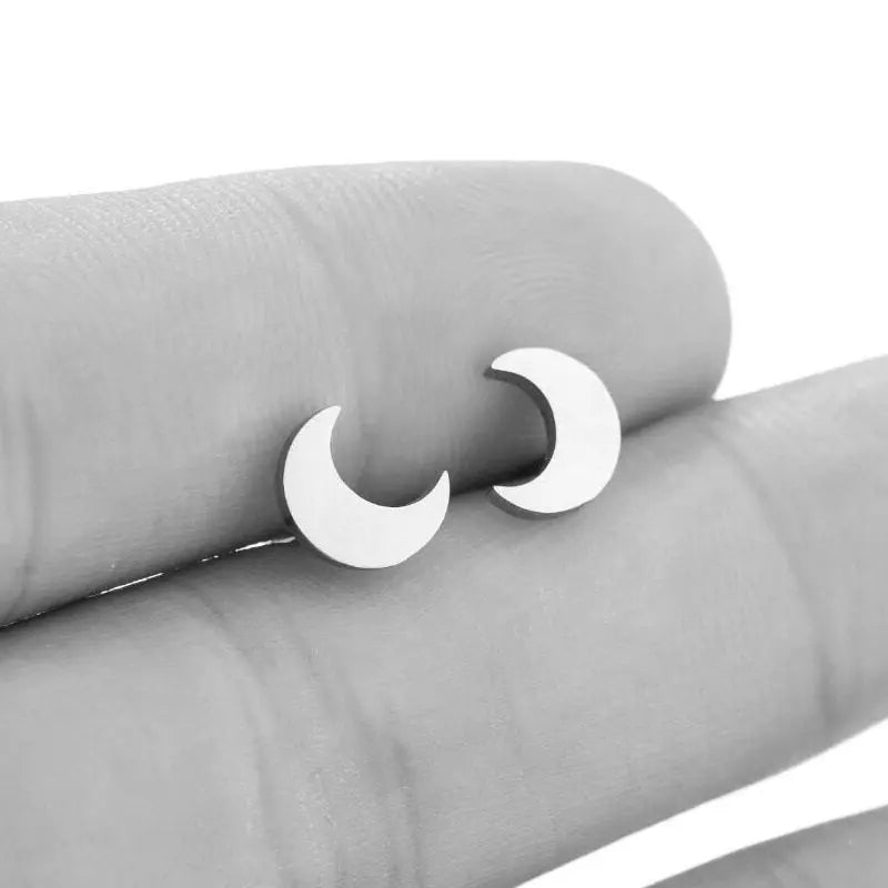 Moon Stud Earrings-2