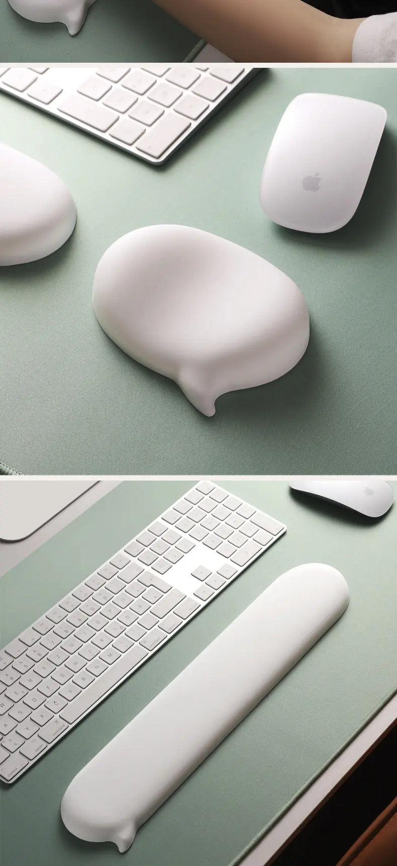 Chat Bubble Silicone Wrist Mouse Pad Keyboard Hand Rest Wrist Rest Palm Rest Wrist Pad Ergonomics White High Value Solid Color - petguardiansupplies