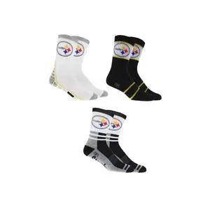 Pittsburgh Steelers Socks 3 Pack Crew Length NFL Football - petguardiansupplies