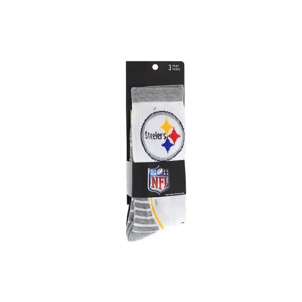 Pittsburgh Steelers Socks 3 Pack Crew Length NFL Football - petguardiansupplies