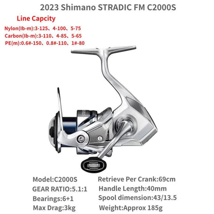 2023 Shimano STRADIC FM 1000S C2000S 2500S 2500SHG C3000 C3000HG C3000XG 3000MHG 4000MHG 4000XG C5000XG Spinning Fishing Reels - petguardiansupplies