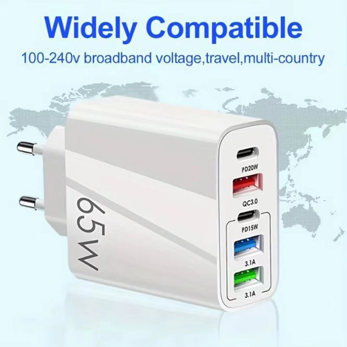 5 port EU Standard USB for All Phone Travel Portable Mobile Plug Charger Power Adapter Universal - petguardiansupplies