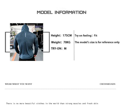 Mens Fitness Tracksuit Running Sport Hoodie Gym Joggers Hooded Outdoor Workout Shirts Tops Clothing Muscle Training Sweatshirt - petguardiansupplies