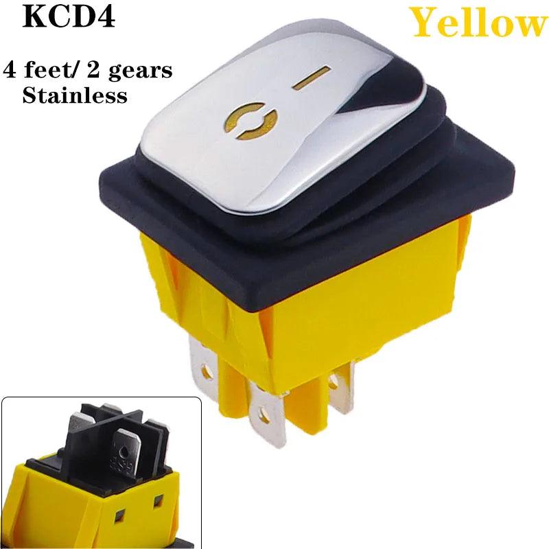 KCD4 on off 30A/250V Heavy Duty 4 pin DPST IP67 Sealed Waterproof T85 Auto Boat Marine Toggle Rocker Switch with LED 12V 220V 30 - petguardiansupplies