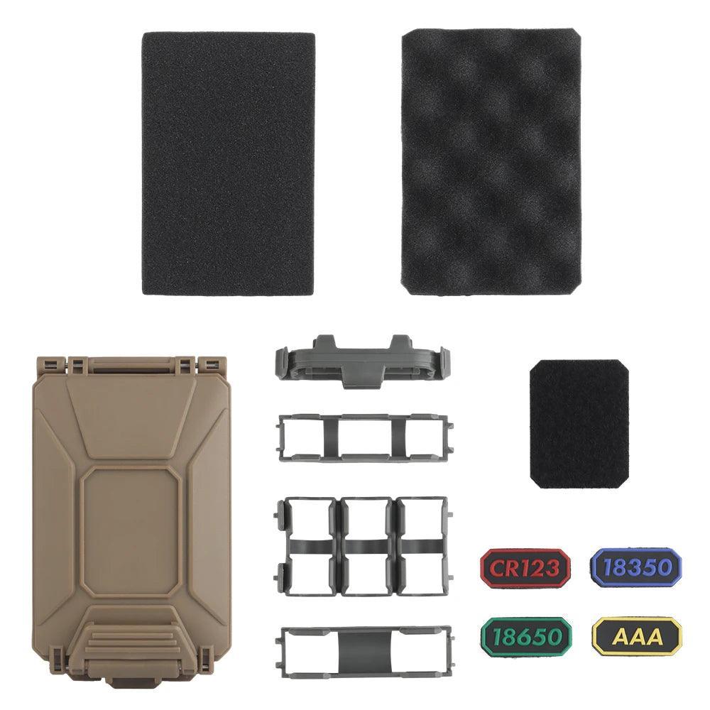 Battery Storage Box Tactical Case for CR2032 AAA 18650 18350 CR123A MOLLE Airsoft Vest Militar Modular Mag Pouch Waterproof - petguardiansupplies