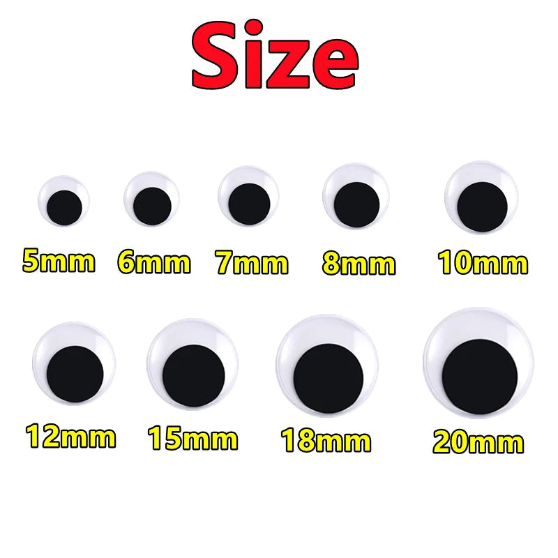 200/100PCS Self-Adhesive Wiggly Googly Doll Eye Movable Simulation Cartoon Animal Eyeball DIY Kindergarten Children Craft Supply - petguardiansupplies