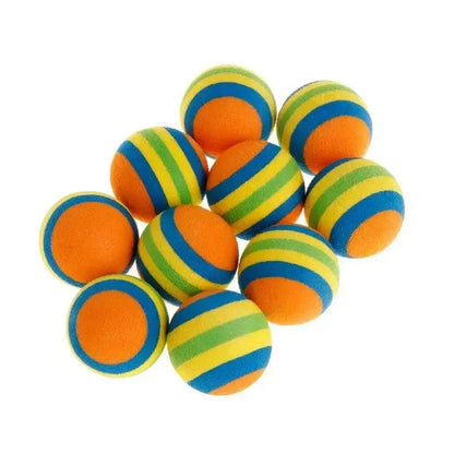 10Pcs Colorful Cat Toy Ball Interactive Cat Toys Play Chewing Rattle Scratch Natural Foam Ball Training Pet Supplies - petguardiansupplies