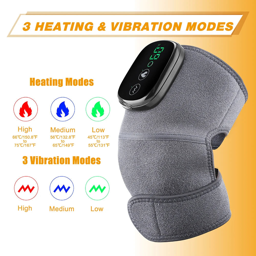 Electric Heating Knee Pad Vibration Massage Leg Joint Elbow Support Shoulder Warming Knee Temperature Massager - petguardiansupplies