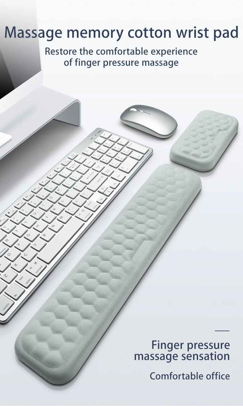 Keyboard mouse wrist rest ergonomic office typing protect relax wrist memory foam mouse pad computer notebook mouse pad - petguardiansupplies