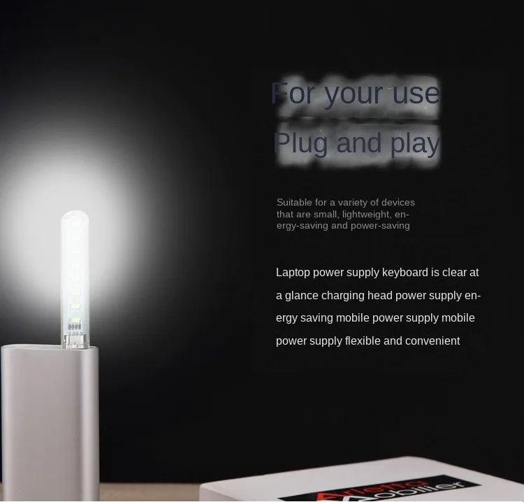 Aswesaw Mini USB LED Table Lamp Portable Reading Desk Light For Camping Power Bank Notebook 8Leds Book Night lights Flashlight - petguardiansupplies