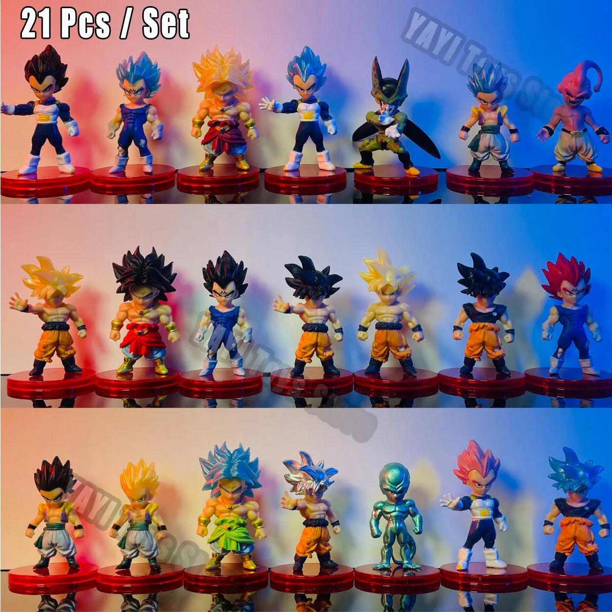 Dragon Ball Z Super Saiyan Son Goku Anime Figure Son Gohan Vegeta Broly Piccolo Majin Buu Set Action Figurine Model Gifts Toy - petguardiansupplies