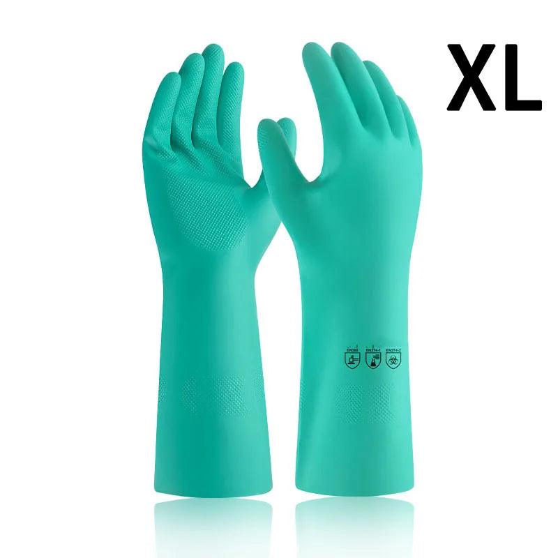 Dishwashing Gloves Rubber Latex Kitchen Waterproof Washing Clothes Durable Oil Resistant Industrial Household Gloves chemical - petguardiansupplies