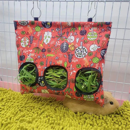 Hanging 2/3 Holes Hay Bag for Bunny Guinea Pigs Small Animal Feeder Rabbit Food Dispensers Bag Cage Accessories Pet Feeding Bag - petguardiansupplies