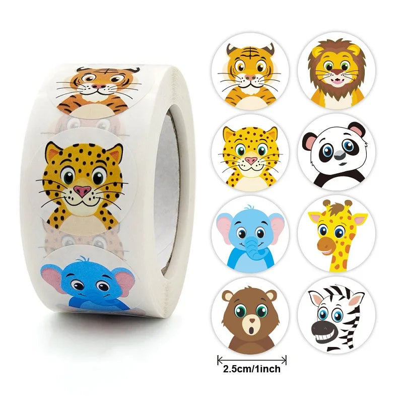 100-500PCS Children's stickers for kids Infantiles Rolling Animal Stickers photocard decor Cartoon Stickers Cute Stationery - petguardiansupplies