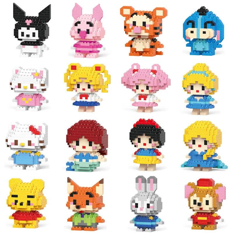 Building Blocks Kuromi Anime Figure Melody Cartoon Kids Toys Blocks for Lego Cute Hello Kitty Particles Assembled Blocks - petguardiansupplies