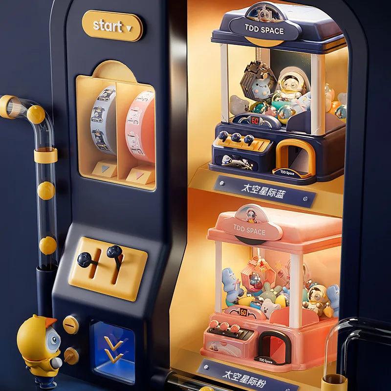 DIY Automatic Doll Machine Kids Coin Operated Play Game Mini Claw Catch Toy Crane Machines Music Doll for Christmas gifts - petguardiansupplies