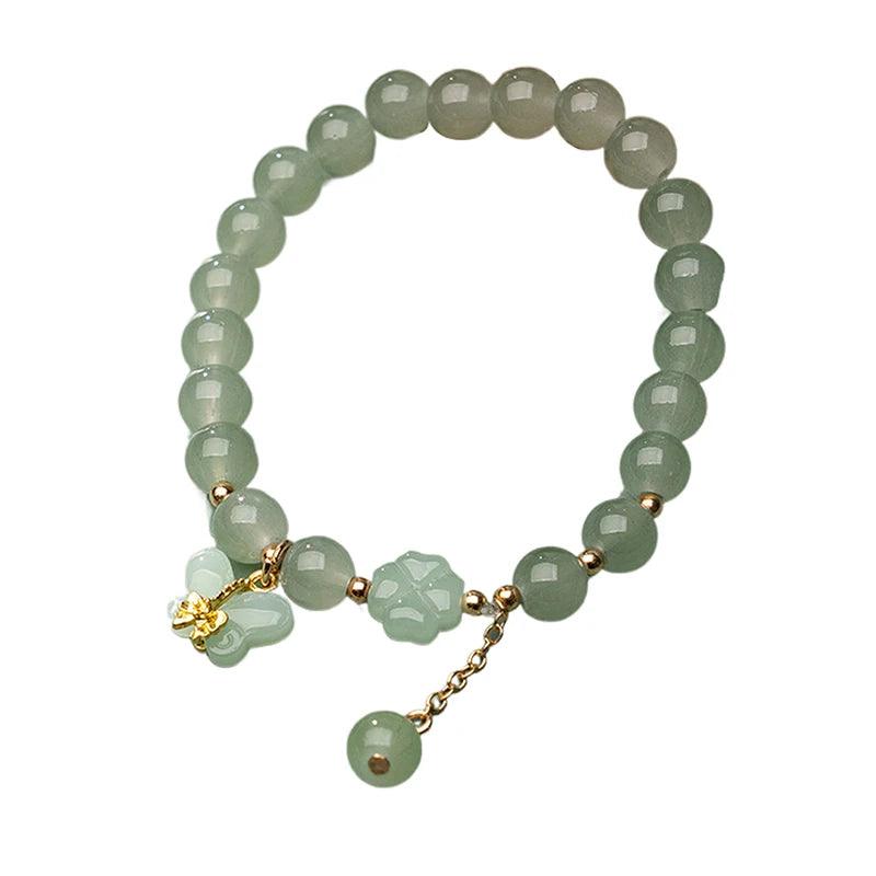 Fashion Exquisite Imitation Jade Beaded Bracelet For Women Chinese Style Peanut Pendant Bangle Lucky Wrist Chain Jewelry Gifts - petguardiansupplies