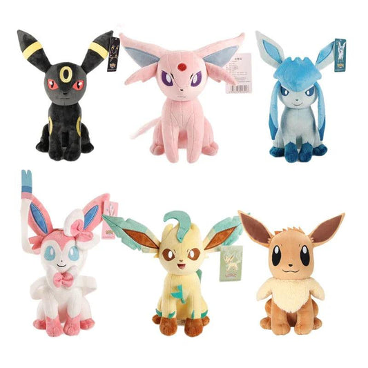 POKEMON Eevee series plush toy dolls are genuine and cute, soft and cute Sylveon cartoon dolls key chain - petguardiansupplies