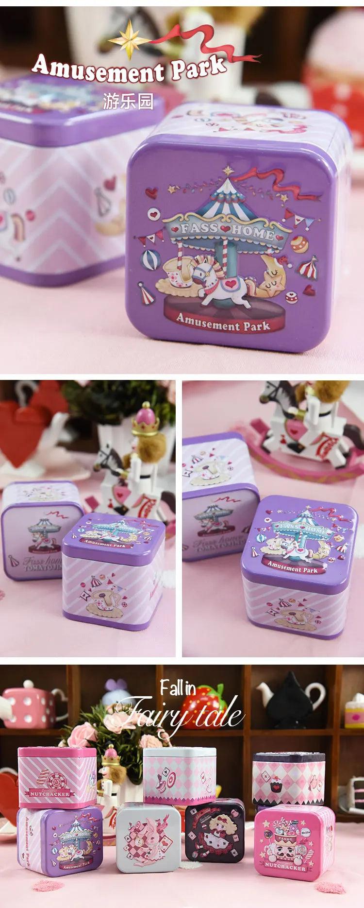 1PCS Exquisite 3D Cartoon Tin Box Biscuit /Tea leaf Sundries Container Case Metal Customizable Wholesale Child Gift Box Square - petguardiansupplies