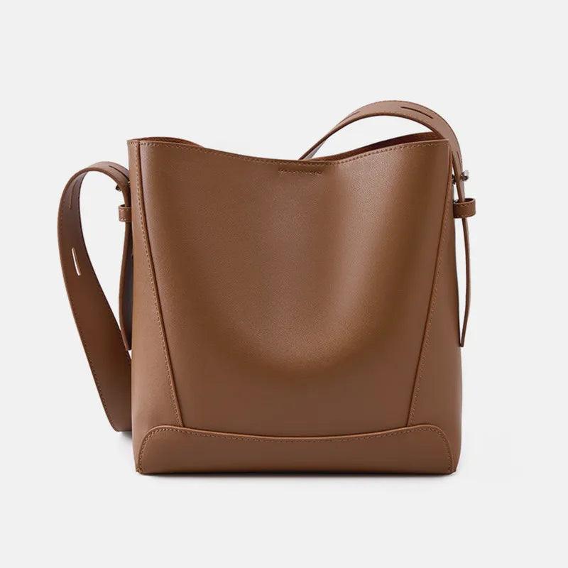 Hifashion Cow Genuine Leather Bucket Shoulder Bags For Women 2024 Trend Designer Crossbody Bags Large Capacity Ladies Handbags - petguardiansupplies