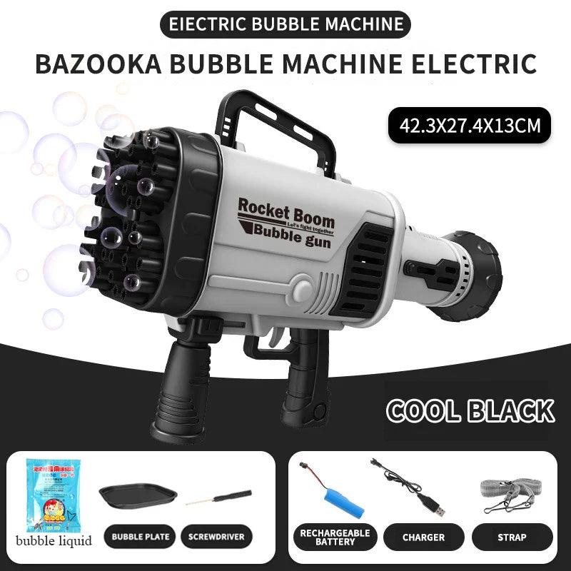 2022 Hot Kids Gatling Bubble Gun Toy 44-Hole Charging Electric Automatic Bubble Machine Summer Outdoor Soap Water Boy Girl Toys - petguardiansupplies